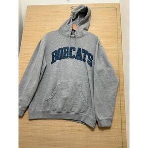 NBA Bobcats Hoodie Pullover‎ Gray Blue Graphic Sweatshirt Mens Medium
